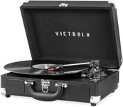 Victrola Nostalgic 3-Speed Vintage Bluetooth Suitcase Turntable, Black