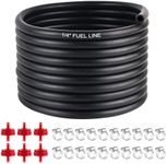 1/4 Inch ID 15 Feet Fuel Line Hose for Snow Blowers Lawn Mowers Tillers Motorcycles Mini Bikes Snowmobiles with 6 Fuel Filter 20 Stable Heavy Duty Clamps