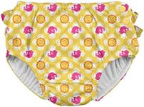 i play. Mix & Match Ruffle Snap Reusable Absorbent Swimsuit Diaper-Yellow Fiesta Geo Small (3-6mo)