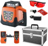 VEVOR Rotary Laser Level 1650ft,360 Degree Self Leveling Red Cross Line Laser,5 Rotation Speeds&4 Scanning Angles Adjustment,IP66 Waterproof Remote Control Manual Self-leveling Mode,Battery Included