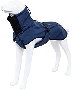 Dog Coat Warm Jacket Pet Raincoat Waterproof Polar Fleece Lined Winter Coat Adjustable Reflective Dog Windbreaker Puppy Slicker Dog Poncho Blue M