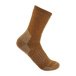 Carhartt mens Heavyweight Synthetic-wool Blend Crew Sock, Oiled Walnut, Large