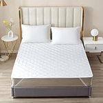 White Quilted Mattress Pad Cover Pr