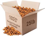 Roasted Unsalted Almonds Bulk - Fresh and Delicious Guilt Free Healthy Keto Snack Whole Unsalted Nuts Steam Pasteurized Packed in Resealable Bag, Low Calories, Vegan, Gluten-Free, 25lb