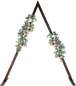 Inweder Triangle Wooden Wedding Arch - Wood Arch for Wedding Ceremony, Rustic Wedding Arch Stand, Natural Wood Backdrop Stand Wedding Arbor, Balloon Garland Stand for Garden Wedding Party, Event