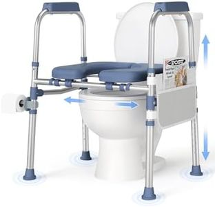FSA/HSA Padded Toilet Seat Riser for Seniors, Heavy Duty Raised Toilet Seat with Handles Adjustable Standalone Toilet Safety Frame, Elderly Assistance Products for Bariatric, Pregnant, Surgery