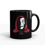 Gift Arcadia Ceramic Money Heist Bella Ciao Printed Coffee Mug - 1 Piece, Black, 330ml (A029)