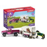 schleich HORSE CLUB — 42346, 38-Piece Toy Horse Trailer and Truck Playset with Horse, Rider Action Figure and Accessories, Detailed Animal Toys for Kids Ages 5+