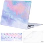 MOSISO Compatible with MacBook Air 11 inch Case (Models: A1370 & A1465), Plastic Pattern Hard Shell Case & Keyboard Cover Skin & Screen Protector, Colorful Clouds