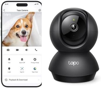 Tapo TP-Link Smart Home Security Wi-Fi Camera, Baby Monitor, 1080p, 360°, Free AI Tracking, Motion & Person Detection, Notification, Night Vision, SD Card, Voice Control, No hub Required(Tapo C201)