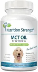 Nutrition Strength MCT Oil for Dogs from Organic Coconuts, Medium Chain Triglycerides with Caprylic Acid & Capric Acid to Protect Skin and Coat, Boost Immunity, Support Metabolism, 90 Soft Gels