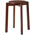 YMYNY Small Stool, Solid Wood Round Stool, Shoes change Stool, Dressing Stool, Children's stools for Living Room, Dining Room, Kitchen, Classroom, 27×27×45CM Brown HBD026H