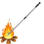 Fire Pit Stick Poker, 30" Stainless Steel Adjustable Long Fire Poker for fire Pit & 5/8 Inch Diameter Pole Heavy Duty Fire Pit Poker Stick, Outdoor Fire Pit Poker for Patio Camp Bonfire (Silver)