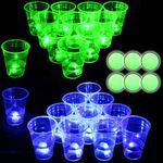 Glow in The Dark Beer Pong Set,Ligh