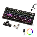 Kreo Hive RGB Anti-ghosting Gaming Keyboard, 75% Tenkeyless Wired Mechanical Keyboard with RGB Backlight, Volume Knob, NKRO, PC Gaming Keyboard Detachable USB C Cable (All Black, Brown Switch)