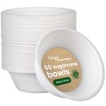 MATANA - 60 Eco-Friendly Biodegradable Sugarcane Paper Bowls - 13cm