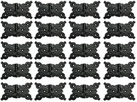 Adonai Hardware Arphaxad Antique Cast Iron Horizontal Butterfly Cabinet/Trunk Hinge with Same Sides (Supplied as 20 Pieces per Pack) - Black Powder Coated