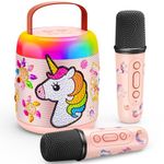 Gralal Karaoke Machine 2 Microphones, Unicorn Gifts for Girls 3-12 Year Old Girl Gifts Girls Toys Age 3-10 Girls Birthday Presents Kids Microphone Kids Toys for 4-12 Year Old Girls