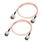 uxcell Low Loss RF Coaxial Cable Connection Coax Wire RG-142 N Male to N Male 60cm 2pcs