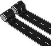 HMPBEFU 2 Pack 32.8 ft x 2in. Black Roadway Track Tape, Road Tape for Toy Cars, Sticks to Flat Surfaces, No Residue