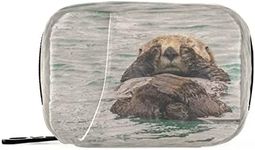 Naanle Cute Sea Otter Pill Box 7 Day Pill Case Bag Travel Pill Organizer Bag Portable Weekly Case Compact Size Pill Bag for Vitamin Supplement Holder