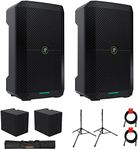 Mackie Thump Go 8" Portable Bluetooth Battery-Powered Loudspeaker (Pair) Bundle with 2X Mackie Thump Go Battery, Auray SS-47S-P Speaker Stand with Case, and 2X 20 XLR-XLR Cable