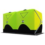 Outsunny 8-Person Pop-up Ice Fishing Tent, Insulated Ice Fishing Shelter with Ventilation Windows, Double Doors and Carry Bag, for Low-Temp -22℉, Green