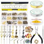 Mardatt 1616Pcs Jewelry Making Supplies Kit Includes Jewelry Pliers, Jewelry Beads, Jewelry Wires, Silver Pendants, Jump Ring Opener, Tweezers, Thimble Ring Jewelry Accessories for Jewelry Repair