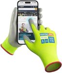 KAYGO Safety Work Gloves PU Coated for Men and Women- KG11P,12 Pairs,Seamless Knit Glove with Two Fingers Touchscreen,Ideal for General Duty Work (Green,S)