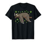 Sloth Smoking Weed Cannabis 420 THC Marijuana Stoner Gift T-Shirt