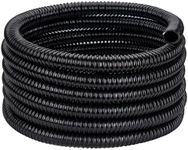 ZY-hosetube Pond Tubing ID 3/4” × 20ft Black Corrugated Flexible Reinforced Waterfall Pond Tube Sump Pump Hose, Non-toxic & Kinkproof (20 ft, 3/4" ID)