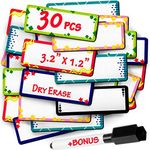 Dry Erase Magnetic Labels - Reusable Sticky Notes - Magnetic Notepads for Refrigerator - Dry Erase Magnetic Sheets - Blank Magnet Stickers to Write On - Magnets for Whiteboard Classroom Fridge