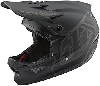 Troy Lee Designs D3 Fiberlite Mono Full-Face Downhill BMX Mountain Bike Adult Helmet with TLD Shield Logo (Large, Black)