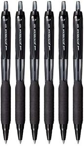 UNI-BALL UNJSP101BK6 Jetstream Roller Ball Pen Set - Pack of 6 (Black)