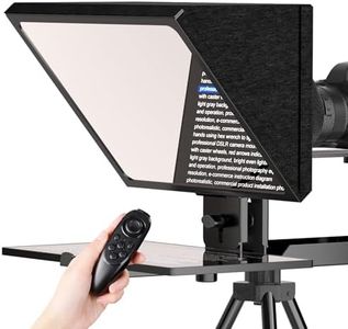 12" Teleprompter for DSLR Camera & Tablet, All-Metal Teleprompter with Remote Control, Tempered Optical Glass, Fits Tablets up to 12.9”, Portable for Video Recording,YouTube, Live Streaming