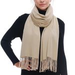 RIIQIICHY Ladies Beige Scarf for Women Scarves Wraps Winter Cashmere Scarf Pashmina Shawl Wedding