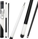 CUEDESG Carbon Fiber Pool Cue Stick 10.5mm/11.8mm/12.5mm,Low Deflection Pool Stick,Professional Cue Stick with Case… (White_Linen Wrap_10.5mm)