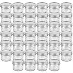 40 Pack 4oz 120 ml Glass Mason jars With Silver Regular Lids, Perfect for Jam, Honey, Candies,Wedding Favors, Decorations, Baby Foods, DIY Magnetic Spice Jars.(40 Labels Included)