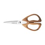 Farberware 5221282 Resin Coated Non-Slip Stainless Steel Kitchen Shears with Faux Pecan Wood Handles