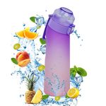 Water Bottle With 7 Flavour Pods 650ml | BPA Free, Scented, 0 Sugar, 0 Calorie, | Fruit Fragrance Water Bottle, Leak Proof for Gym Sports & Outdoor, Starter Set (Purple Pink)