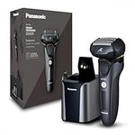 Panasonic ES-LV97 5-Blade Wet & Dry Electric Shaver for Men, Rechargeable, Responsive Beard Sensor, Multi-Flex 16D Head, Auto Cleaning, Charging Stand, Gift for men (2 pin UK plug)