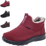Winter Snow Boots Womens Mens Waterproof Walking Boots Fur Lined Warm Ankle Booties for Ladies Red 6 UK (Label Size 40)