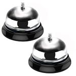 Call Bell, Service Bell Dinner Desk Bell for The Porter Kitchen Restaurant Bar Hotel Schools (2 Pack, Sliver)