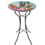 Teamson Home - Outdoor 18 Inch Hummingbird Fusion Glass Bird Bath