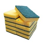 10 x Large Sponge Scourers 14 x 9cm. Heavy Duty for Cleaning, Washing Up, Kitchen, Household Use.