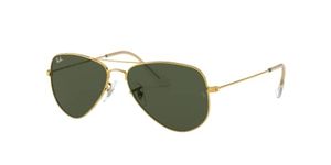 Ray-Ban RB3044 Small Metal Aviator Sunglasses, Gold/Green, 52 mm