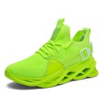 GSLMOLN Sneakers Shoes for Snow Running Hiking Non Slip Gym Sports Tennis Sneakers Fitness Workout Thick Cricket Shoes Bowling Cycling Shoes Sonic Shoes Casual Trendy Shoes for Men Green Shoes