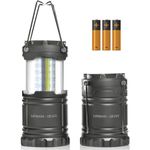 Lewis N. Clark Portable Pop Up Indoor/Outdoor Camping Lantern + Waterproof Emergency Flashlight w/LED Lights (300 Lumens) for Backpacking, Hiking, Fishing & Outdoors (Batteries Included), Single