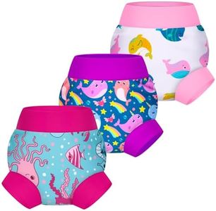 BIG ELEPHANT Baby Swim Diapers 3/6 Pack – Reusable Waterproof Diapers, Soft Breathable Swimwear for Boys and Girls