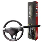 Tevlaphee Steering Wheel Lock For Cars,Car Steering Wheel Lock,Vehicle Anti-Theft Lock,Adjustable Double Hook Universal Fit Emergency Hammer Window Breaker Self Defense Heavy Duty Secure (Black)